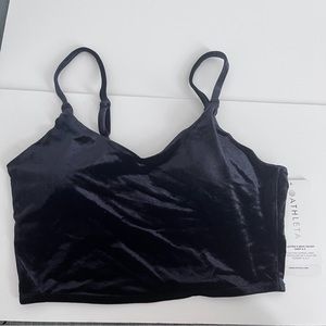 New Athleta Elation Velvet V Neck Sport Bra Sz M
